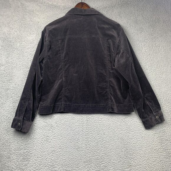 Chicos Jacket Womens 2 (Large) Gray Corduroy Button Front Casual Pockets Coat - Picture 6 of 10